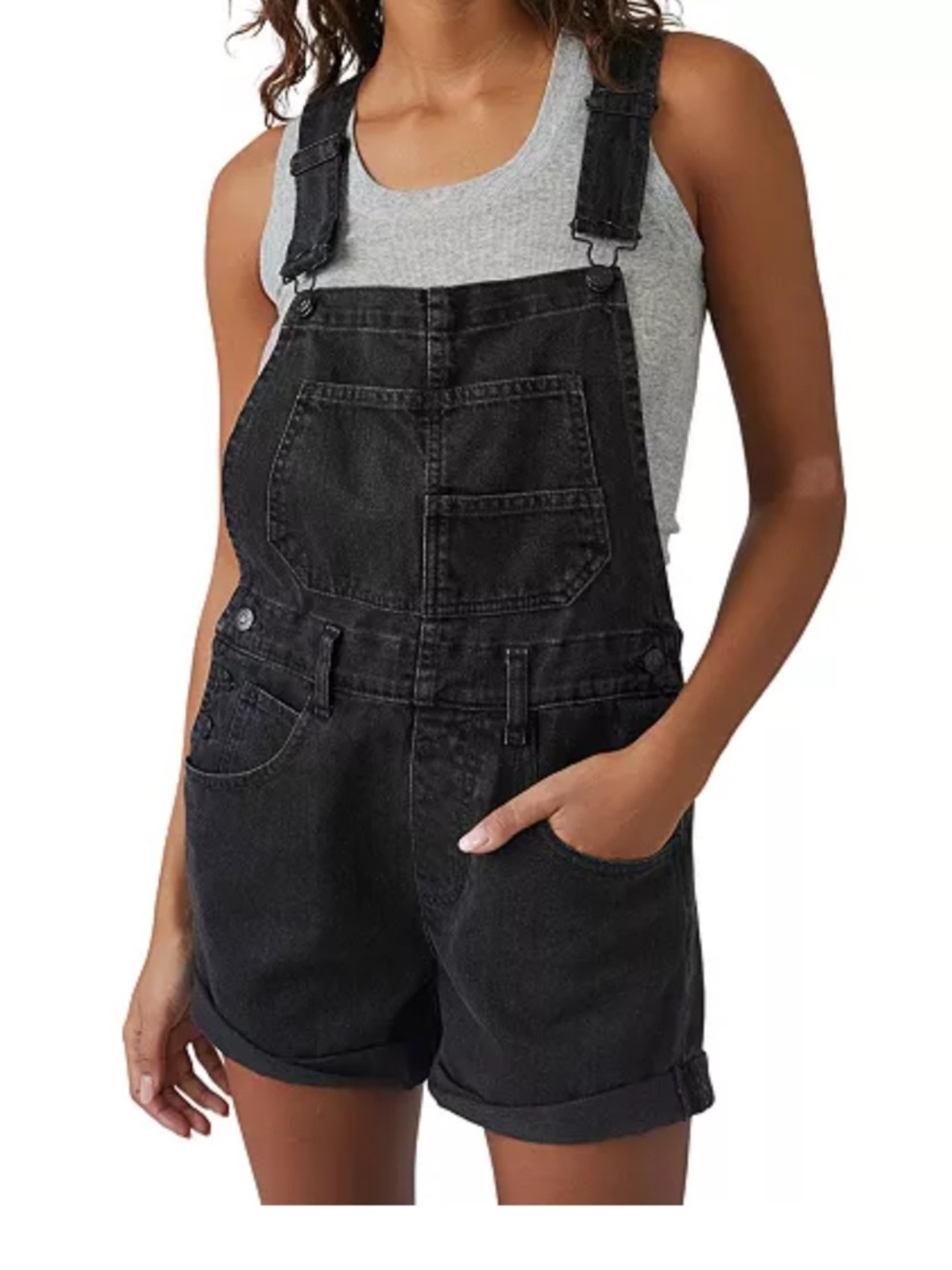 Free People Women's Ziggy Cotton Adjustable-Straps Shortalls